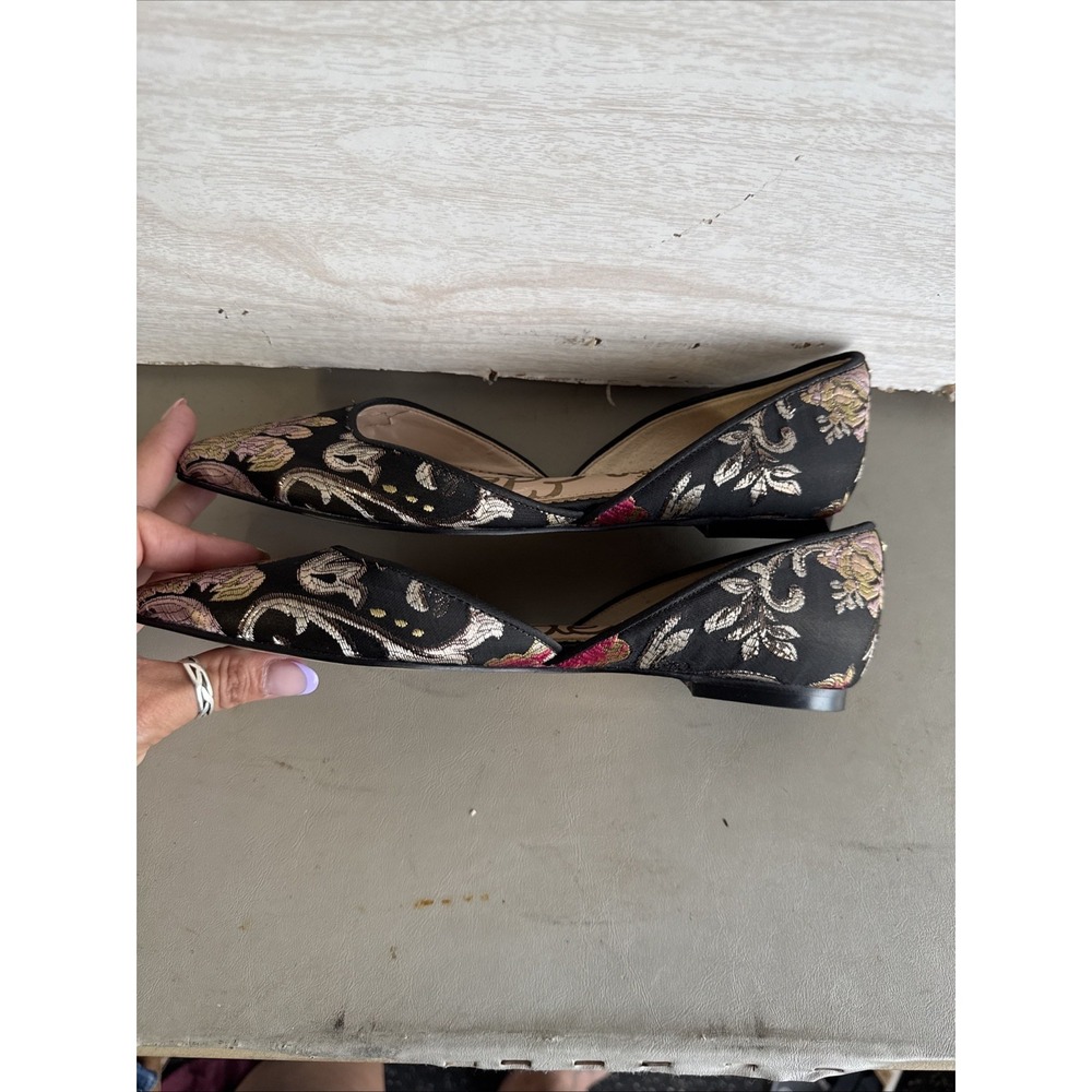 Sam Edelman Rena D'Orsay flats Pointed Toe Floral Embroidered Fabric Sz 7.5 - Picture 8 of 8